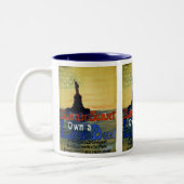 自由の絆を持つ日の出 ツートーンマグカップ (左)