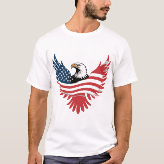 自由の翼 – アメリカン・イーグルUSA Tシャツ