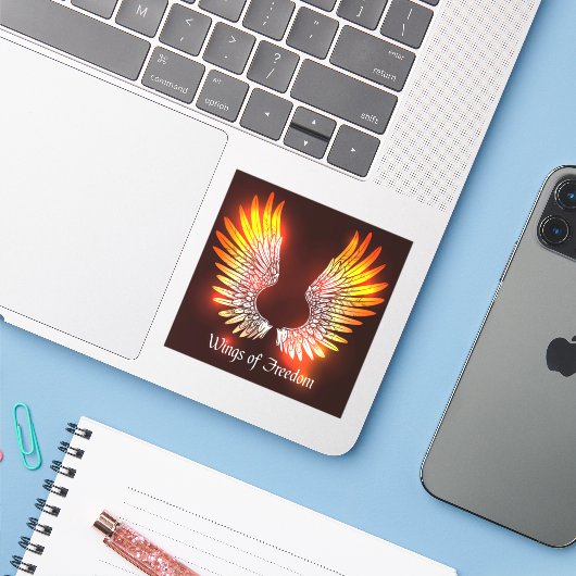 自由の翼 シール (ノートパソコンとiPhone)