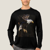 「自由の翼:飛翔するハゲワシ トライブレンドTシャツ (正面)