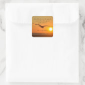 自由の聖句、夕暮れ飛んでいるの鳥 スクエアシール (バッグ)