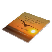 自由の聖書の一節、夕焼けに飛ぶ鳥 タイル (側面)