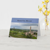 自由の記念物およびBMAの建物、カンザスシティ、MO カード (黄色い花)