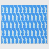 自由の象徴の青エレガント像 ラッピングペーパー (フラット)