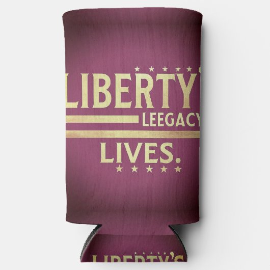 自由の遺産は生きる。クーラー スリム缶クーラー (正面)