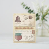 自由の鐘が貼られた内戦の封筒 ポストカード (スタンド正面)