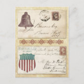 自由の鐘が貼られた内戦の封筒 ポストカード (正面)