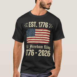 自由の鐘が鳴る 1776-2026 ヴィンテージアメリカ国旗 Tシャツ