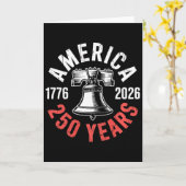 自由の鐘250周年 1776-2026 アメリカ愛国者 カード (黄色い花)