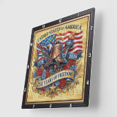 自由の鐘 アメリカ250周年 スクエア壁時計 (傾斜)