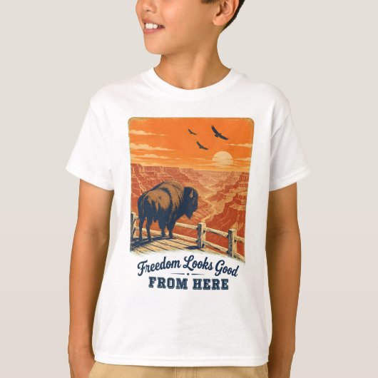 自由の風景 グランドキャニオンデザインTシャツ Tシャツ (正面)