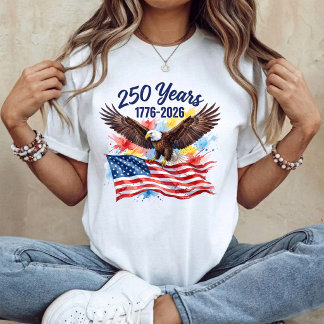 自由の鷲USAフラッグウォーターカラー250年  Tシャツ