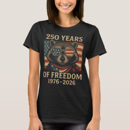 自由の250年ラクーンUSA国旗のサングラス Tシャツ