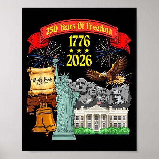 自由の250年 人々 1776-2026 アメリカ独立250周年 ポスター (正面)