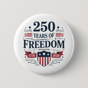 自由の250年 1776年 2026年 250周年 7月4日 缶バッジ
