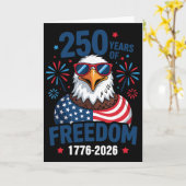 自由の250年 1776 2026 愛国 ラグダック イーグル カード (黄色い花)