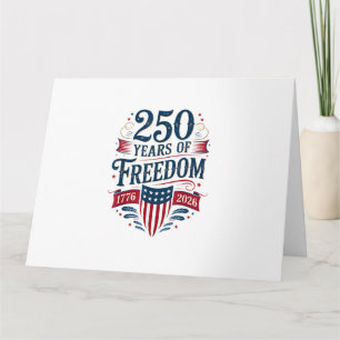 自由の250年 1776 2026 7月4日 250回目の誕生日 カード