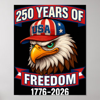自由の250年 1776 2026 Ld イーグル 250周年 誕生日 ポスター