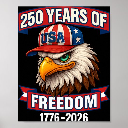 自由の250年 1776 2026 Ld イーグル 250周年 誕生日 ポスター (正面)