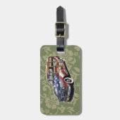 自由のCrusinのハワイアンのWoodyのデザイン ラゲッジタグ (正面縦)