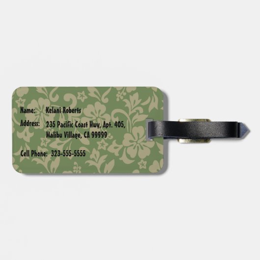 自由のCrusinのハワイアンのWoodyのデザイン ラゲッジタグ (裏面横)