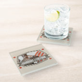 自由のSolider保護者 ガラスコースター (アングル)