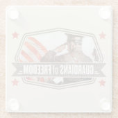 自由のSolider保護者 ガラスコースター (裏面)