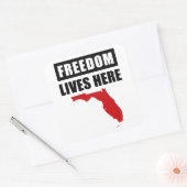 自由はここに住む – 保守的なフロリダ州USA スクエアシール (封筒)