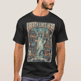 自由はここに生きる 自由の女神 ビンテージNYC Tシャツ