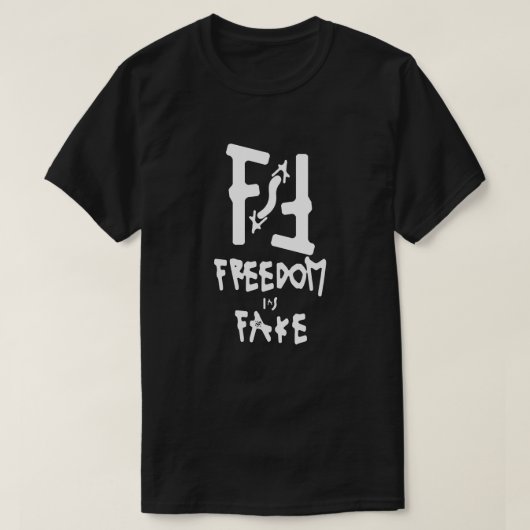 自由は偽物 Tシャツ (デザイン正面)