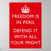 自由は危険な第2次世界大戦ポスター ポスター (正面)