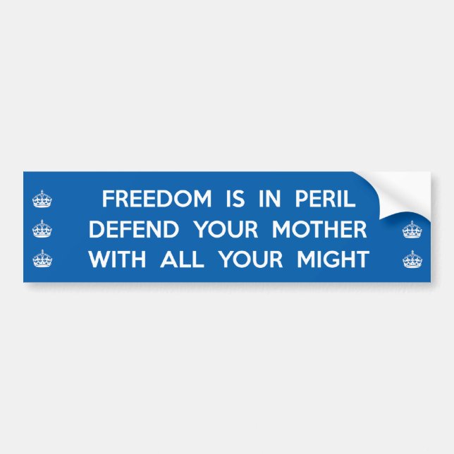 自由は危険に守りますあなたの母をあります バンパーステッカー (正面)