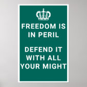 自由は危険の中にあるヴィンテージ英国 ポスター (正面)