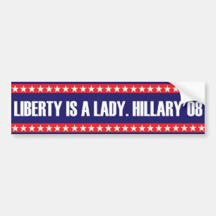 自由は女性です。 Hillary'08 バンパーステッカー