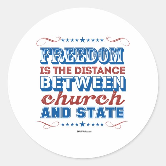 自由は教会と州の間の距離である ラウンドシール (正面)