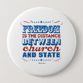 自由は教会と州の間の距離である 缶バッジ (正面)