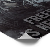 自由は決して自由ではない軍隊と兵士の引用文 ポスター (角)