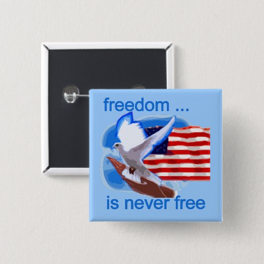 自由は決して自由なTシャツおよびギフトではないです 缶バッジ (正面&裏面)