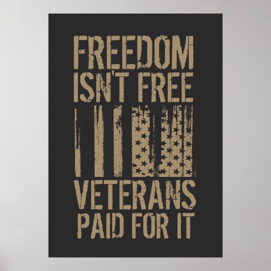 自由は無料じゃない、退役軍人が代価を払った Tシャツ ポスター (正面)