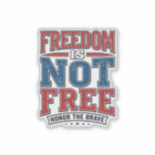 自由は無料ではない 愛国的な退役軍人Tシャツデザイン シール (正面)