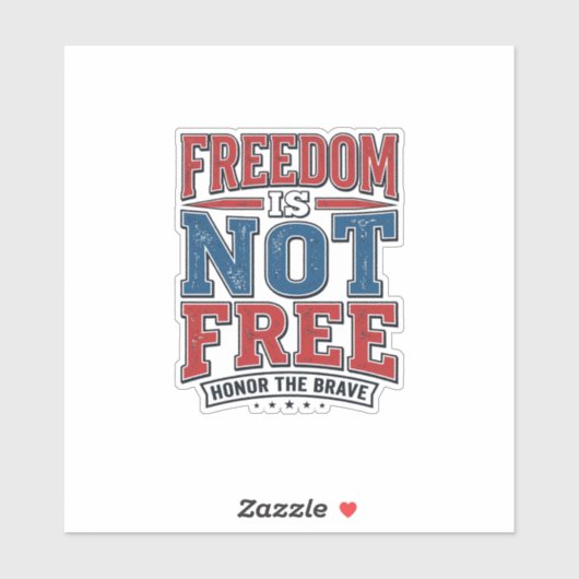 自由は無料ではない 愛国的な退役軍人Tシャツデザイン シール (シート)