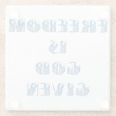 自由は神与えだ青 ガラスコースター (裏面)