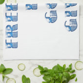 自由は神与えだ青 キッチンタオル (折り畳み)