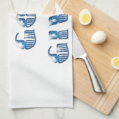 自由は神与えだ青 キッチンタオル (四つ折り)