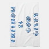 自由は神与えだ青 キッチンタオル (縦)