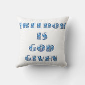 自由は神与えだ青 クッション (裏面)