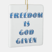 自由は神与えだ青 セラミックオーナメント (右)
