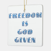 自由は神与えだ青 セラミックオーナメント (左)