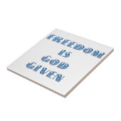 自由は神与えだ青 タイル (側面)