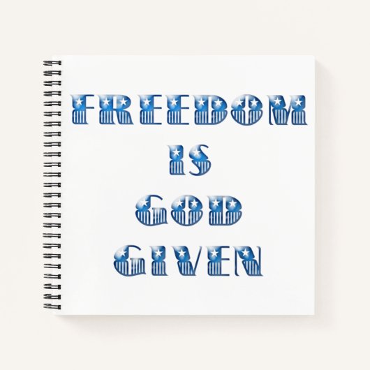 自由は神与えだ青 ノートブック (正面)